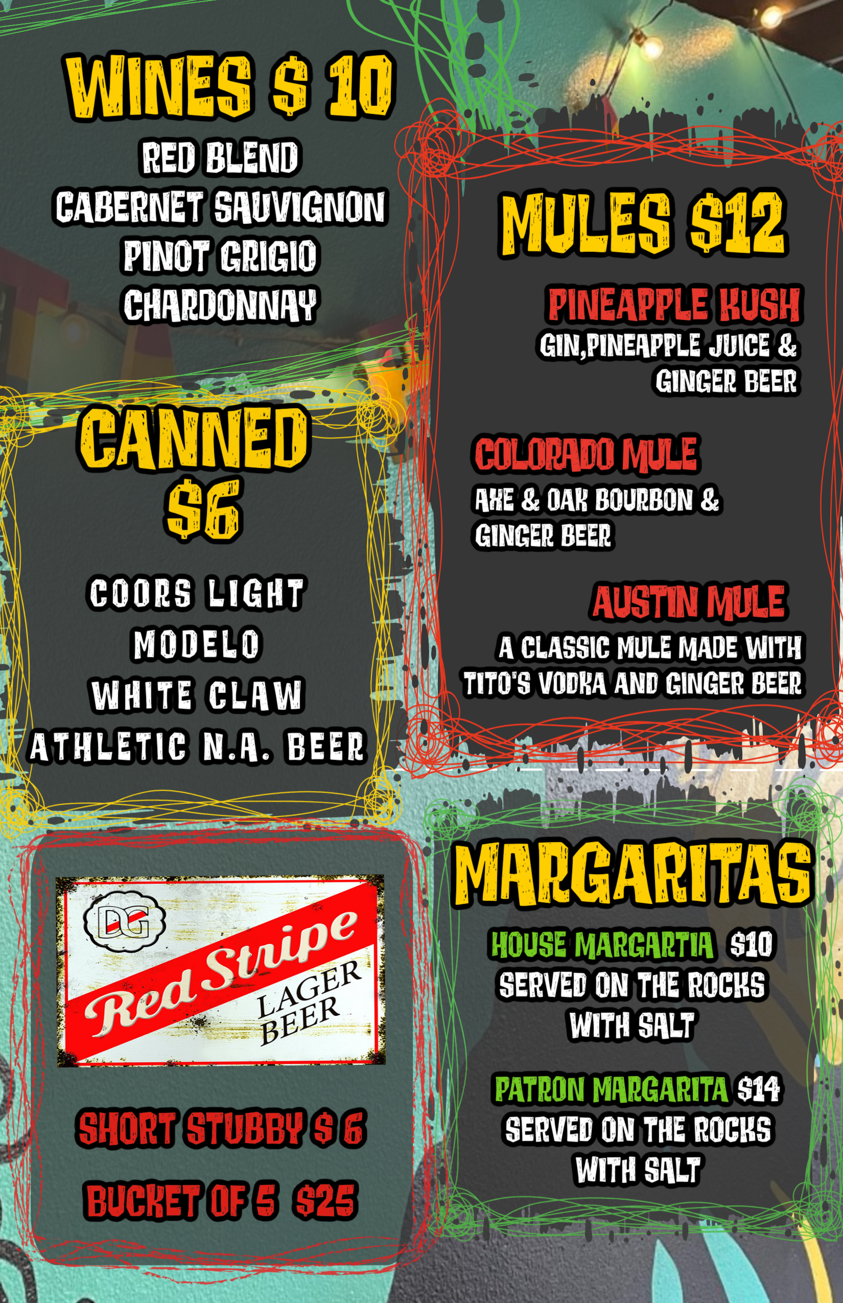 2026 Wines other Drink Menus Rasta Pasta